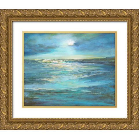 Moonlight Reef Gold Ornate Wood Framed Art Print with Double Matting by Finch, Sheila