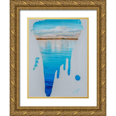 Running Water II Gold Ornate Wood Framed Art Print with Double Matting by Iafrate, Sandra