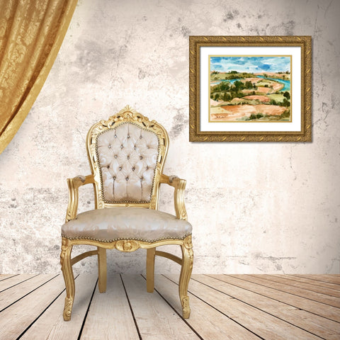 Sunset Village II Gold Ornate Wood Framed Art Print with Double Matting by Wang, Melissa