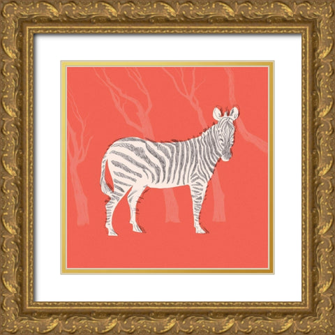 Plains Zebra I Gold Ornate Wood Framed Art Print with Double Matting by Green, Jacob