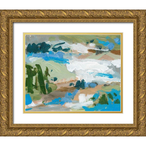Mountain River I Gold Ornate Wood Framed Art Print with Double Matting by Wang, Melissa