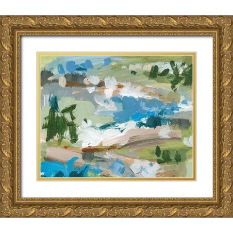 Mountain River III Gold Ornate Wood Framed Art Print with Double Matting by Wang, Melissa