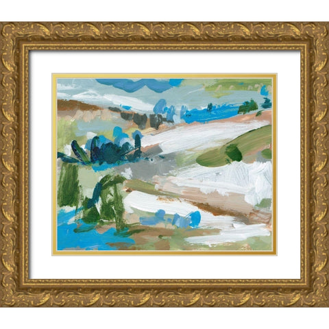 Mountain River IV Gold Ornate Wood Framed Art Print with Double Matting by Wang, Melissa