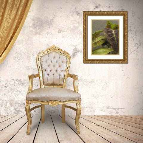 Non-Embellished Dramatic Leaves I Gold Ornate Wood Framed Art Print with Double Matting by Zarris, Charliklia