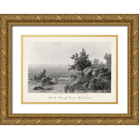 On the Beverly Coast-Massachusetts Gold Ornate Wood Framed Art Print with Double Matting by Bryant, William Cullen