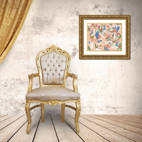 Chinoiserie Ming II Gold Ornate Wood Framed Art Print with Double Matting by Wang, Melissa