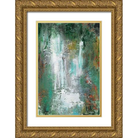Waterfall in Paradise I Gold Ornate Wood Framed Art Print with Double Matting by Bramma, Lila
