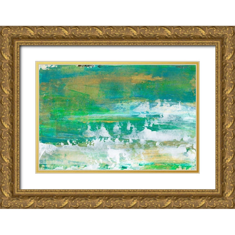 Chartreuse and Aqua I Gold Ornate Wood Framed Art Print with Double Matting by Bramma, Lila
