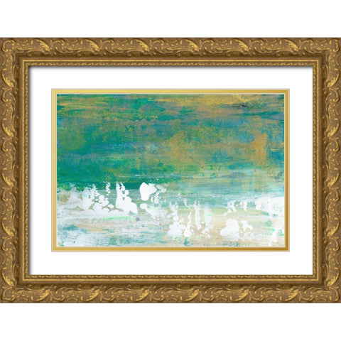 Chartreuse and Aqua II Gold Ornate Wood Framed Art Print with Double Matting by Bramma, Lila