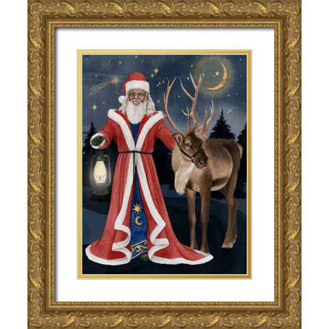 Celestial Christmas I Gold Ornate Wood Framed Art Print with Double Matting by Popp, Grace