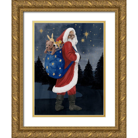 Celestial Christmas II Gold Ornate Wood Framed Art Print with Double Matting by Popp, Grace