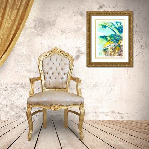 Tropical Glow II Gold Ornate Wood Framed Art Print with Double Matting by Saunders, Alonzo