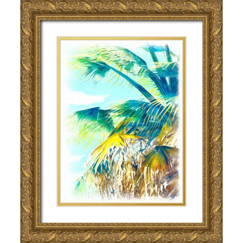 Tropical Glow II Gold Ornate Wood Framed Art Print with Double Matting by Saunders, Alonzo