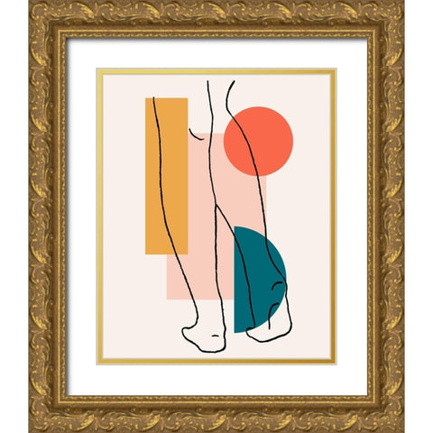 Legs I Gold Ornate Wood Framed Art Print with Double Matting by Saunders, Alonzo