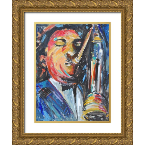 Listen to the Music III Gold Ornate Wood Framed Art Print with Double Matting by Stevens, Allayn