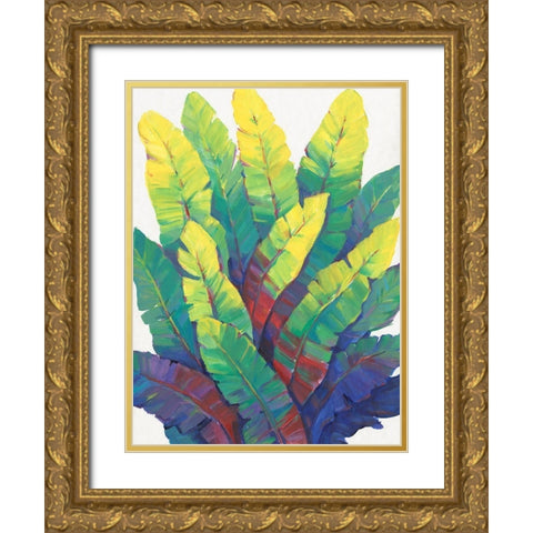Sunlit Banana Leaves I Gold Ornate Wood Framed Art Print with Double Matting by OToole, Tim