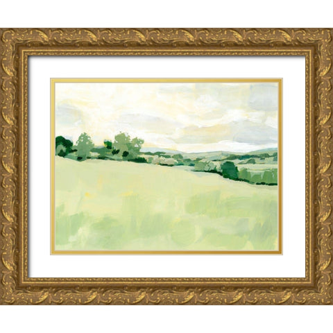 Pearly Pasture I Gold Ornate Wood Framed Art Print with Double Matting by Barnes, Victoria