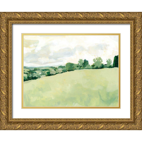 Pearly Pasture II Gold Ornate Wood Framed Art Print with Double Matting by Barnes, Victoria