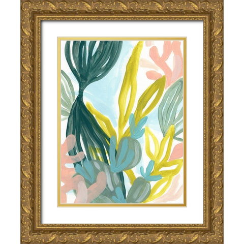 Coral Garden I Gold Ornate Wood Framed Art Print with Double Matting by Vess, June Erica