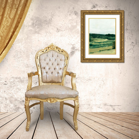 Treeline Vista I Gold Ornate Wood Framed Art Print with Double Matting by Barnes, Victoria