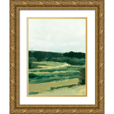 Treeline Vista I Gold Ornate Wood Framed Art Print with Double Matting by Barnes, Victoria