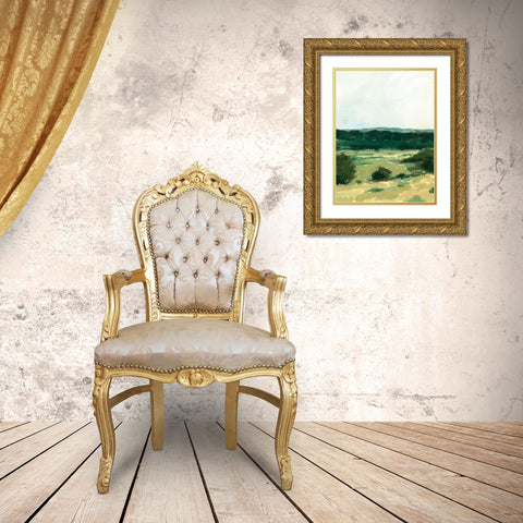 Treeline Vista II Gold Ornate Wood Framed Art Print with Double Matting by Barnes, Victoria