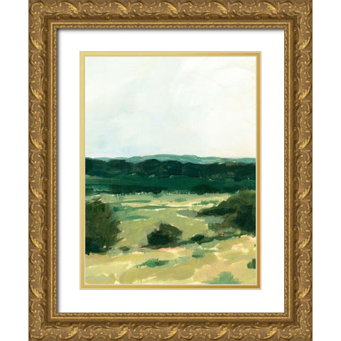 Treeline Vista II Gold Ornate Wood Framed Art Print with Double Matting by Barnes, Victoria