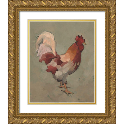 Roost Ruler I Gold Ornate Wood Framed Art Print with Double Matting by Green, Jacob