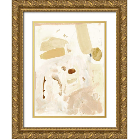 Markings in Beige II Gold Ornate Wood Framed Art Print with Double Matting by Barnes, Victoria