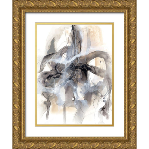 Electron Storm I Gold Ornate Wood Framed Art Print with Double Matting by Vess, June Erica