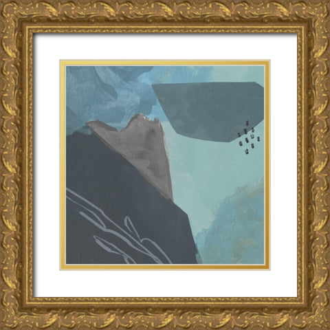 Steely Abstract I Gold Ornate Wood Framed Art Print with Double Matting by Green, Jacob