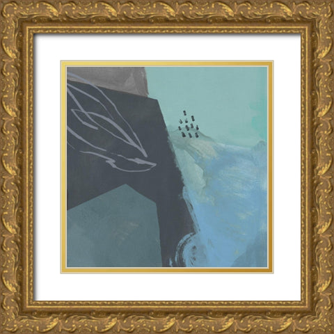 Steely Abstract III Gold Ornate Wood Framed Art Print with Double Matting by Green, Jacob