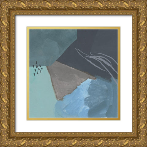 Steely Abstract IV Gold Ornate Wood Framed Art Print with Double Matting by Green, Jacob