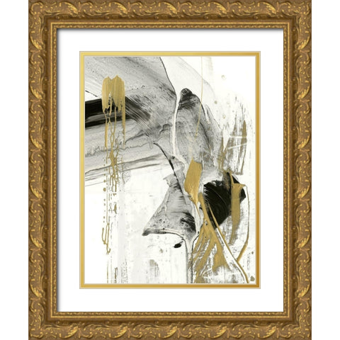 Drip I Gold Ornate Wood Framed Art Print with Double Matting by Harper, Ethan