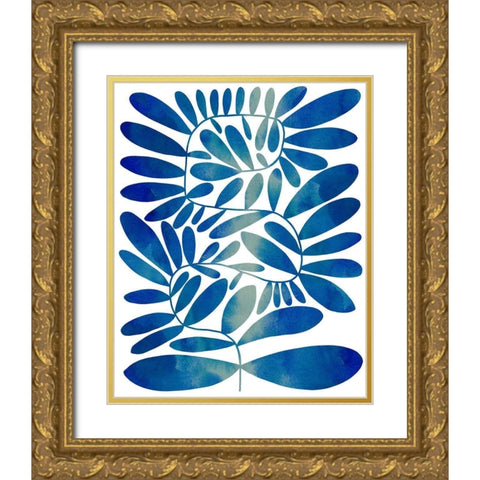 Summer Sprig II Gold Ornate Wood Framed Art Print with Double Matting by Caroline, Emma