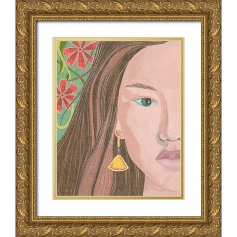 Morning Portrait II Gold Ornate Wood Framed Art Print with Double Matting by Wang, Melissa