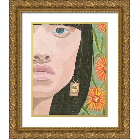 Morning Portrait IV Gold Ornate Wood Framed Art Print with Double Matting by Wang, Melissa