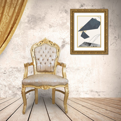 Diamond Slate I Gold Ornate Wood Framed Art Print with Double Matting by Green, Jacob