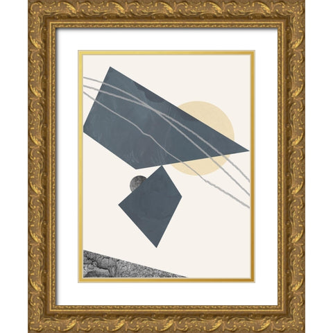 Diamond Slate III Gold Ornate Wood Framed Art Print with Double Matting by Green, Jacob