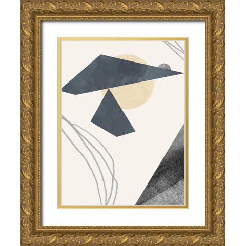 Diamond Slate IV Gold Ornate Wood Framed Art Print with Double Matting by Green, Jacob