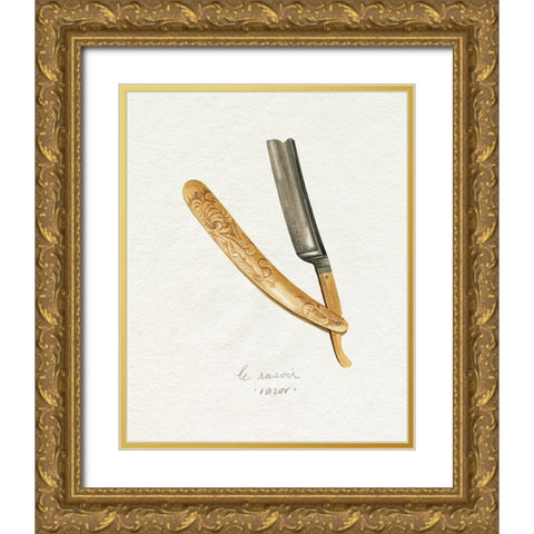 Gilded Toiletries I Gold Ornate Wood Framed Art Print with Double Matting by Popp, Grace