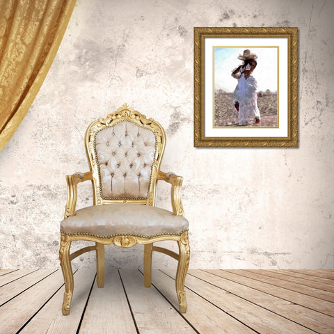 Her Dance II Gold Ornate Wood Framed Art Print with Double Matting by Saunders, Alonzo