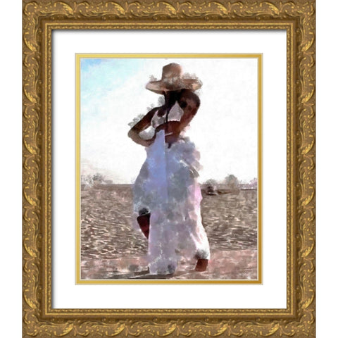 Her Dance II Gold Ornate Wood Framed Art Print with Double Matting by Saunders, Alonzo