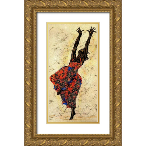 Her Freedom Gold Ornate Wood Framed Art Print with Double Matting by Saunders, Alonzo