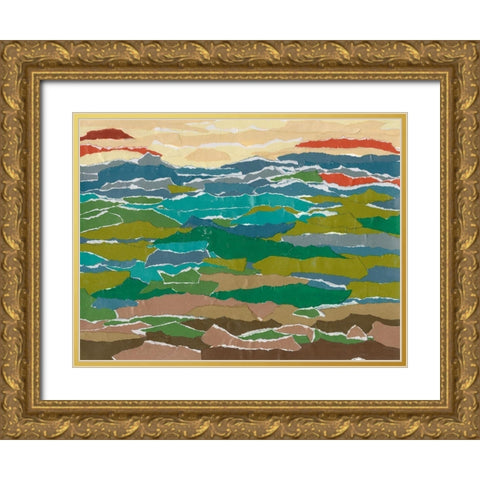 Stratified Landscape I Gold Ornate Wood Framed Art Print with Double Matting by Moore, Regina