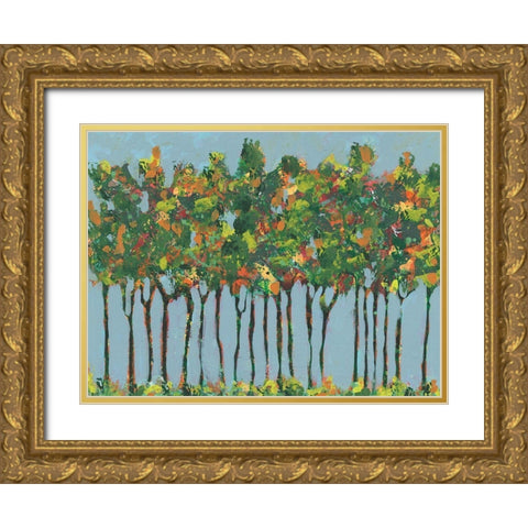 Sunset Trees I Gold Ornate Wood Framed Art Print with Double Matting by Moore, Regina