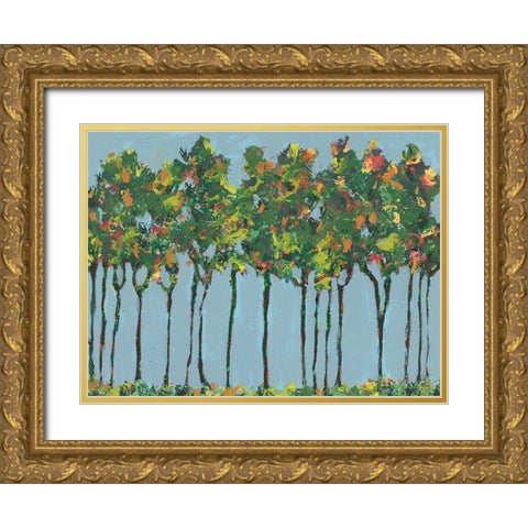 Sunset Trees II Gold Ornate Wood Framed Art Print with Double Matting by Moore, Regina