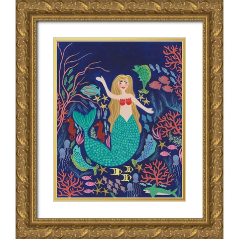 Water Queen I Gold Ornate Wood Framed Art Print with Double Matting by Moore, Regina