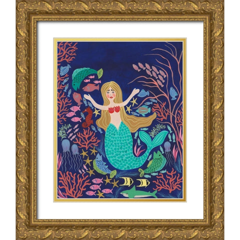 Water Queen II Gold Ornate Wood Framed Art Print with Double Matting by Moore, Regina