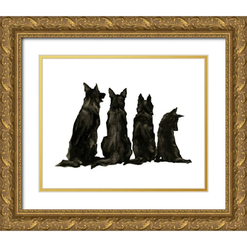 Line Up II Gold Ornate Wood Framed Art Print with Double Matting by Harper, Ethan